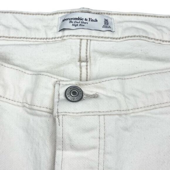 NWT ABERCROMBIE & FITCH The Dad Short High Rise 22 Cream Ivory White - Picture 5 of 8
